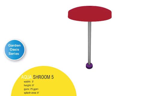 rendering of mushroom water feature with product specifications