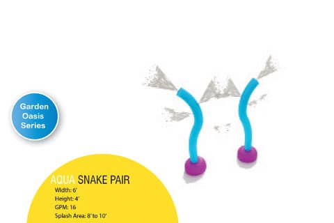 rendering of two curved water features in the shape of a snake
