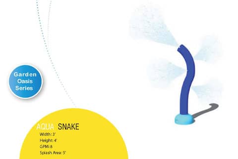 rendering of curved water feature in the shape of a snake
