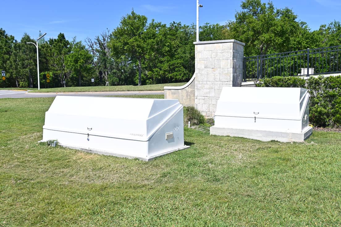 white filtration equipment packs