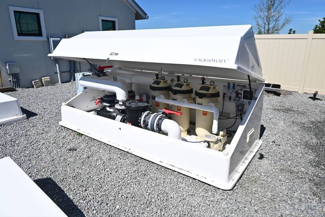 white DE filtration equipment pack