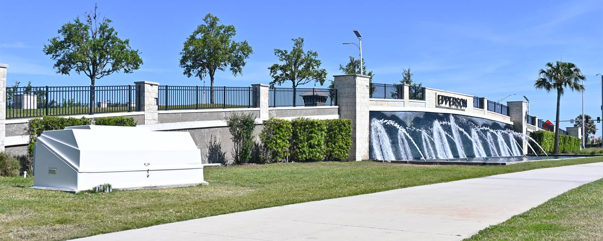 white filtration equipment pack for entryway fountain