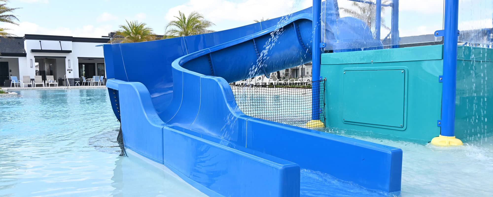  blue open flume body waterslide
