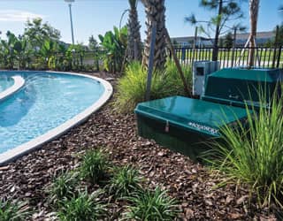 green filtration equipment cabinets with lazy river thruster systems