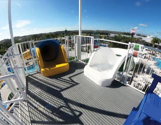 waterslide entrances with red light, green light stop and go system