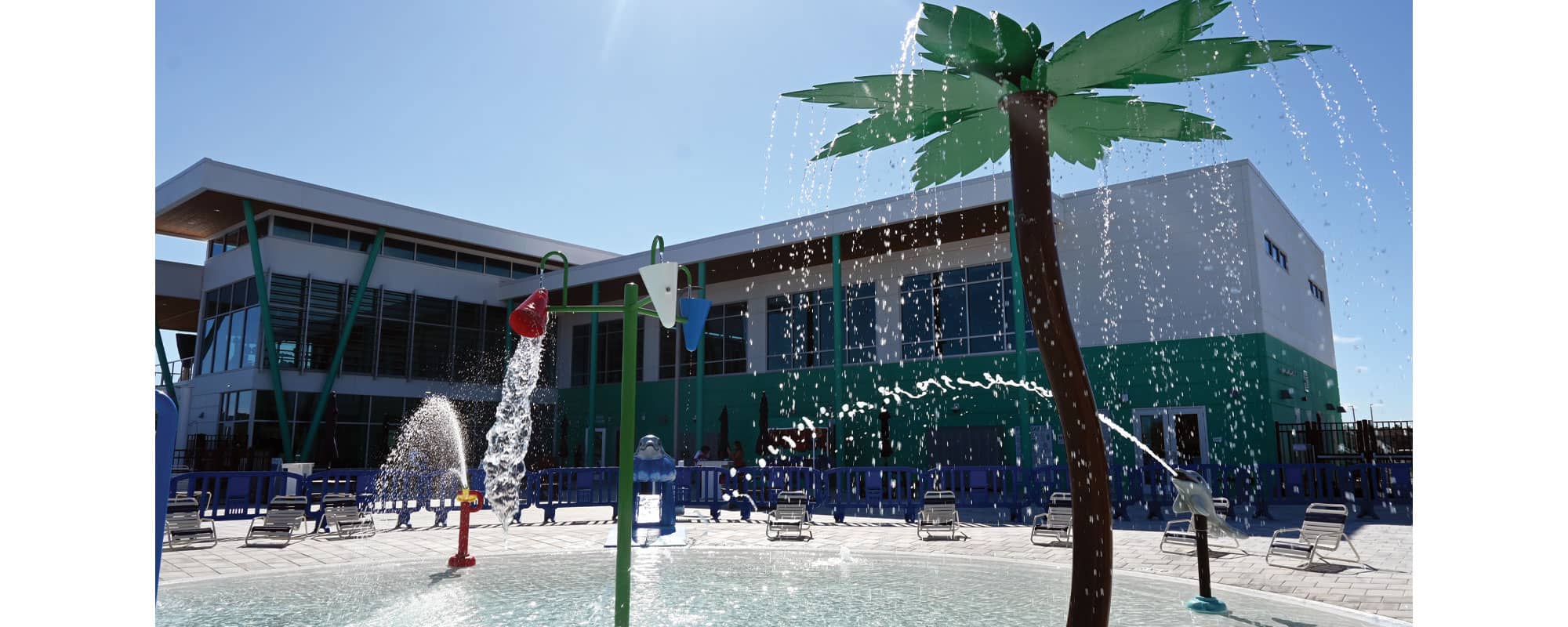 Aqua Palm and Aqua Buckets 3 emitting water.